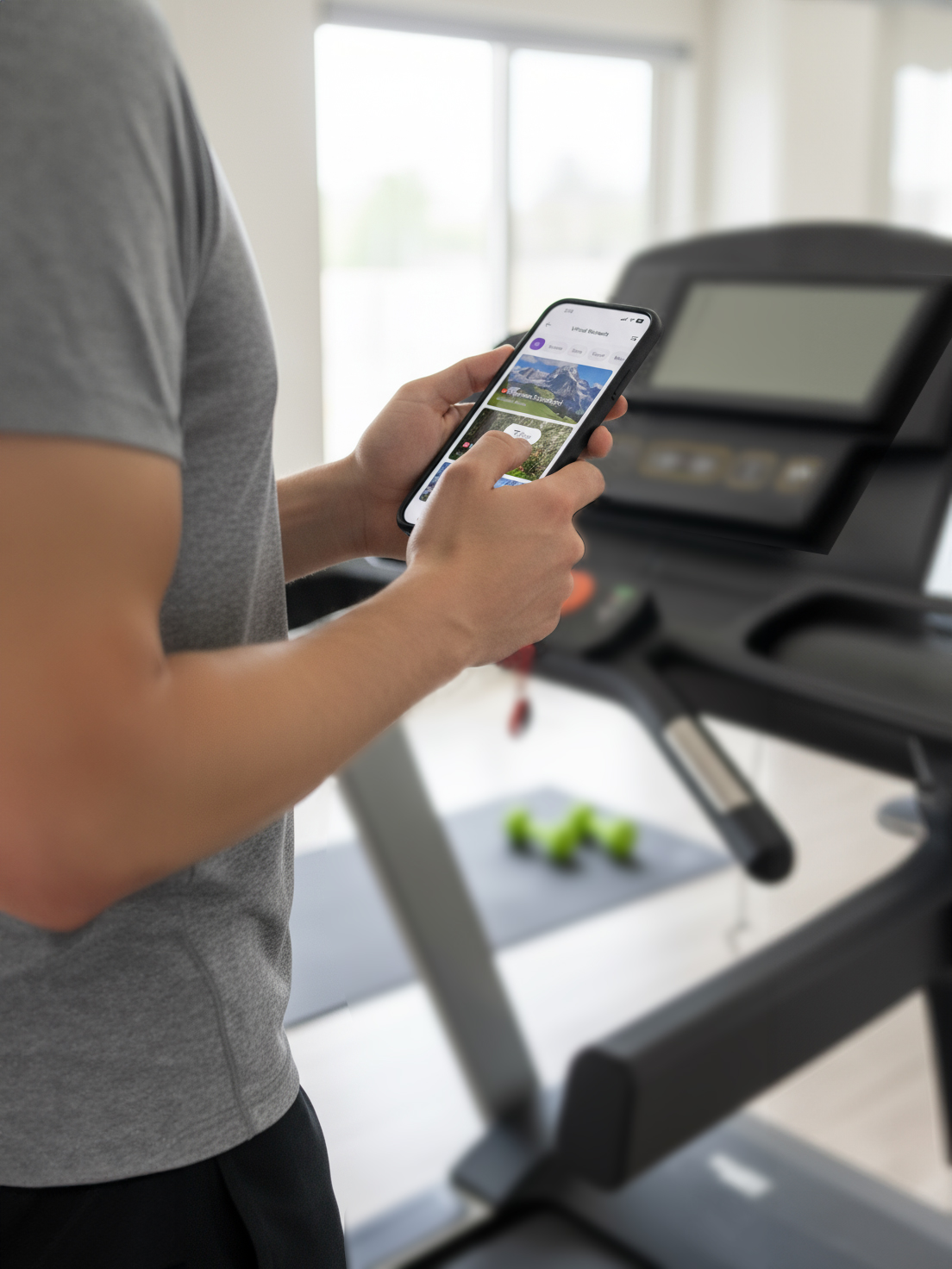 Person using fitness app